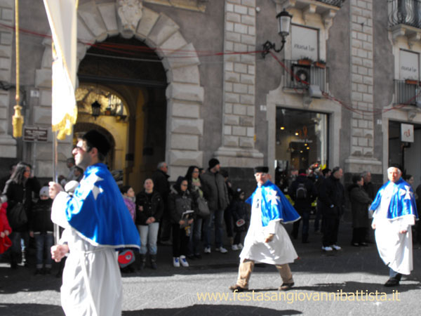 03/02/2014. La confraternita San Giovanni Battista in processione per la festa di Sant'Agata.