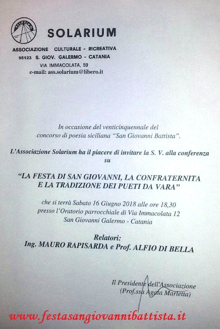 16/06/2018. Alcuni momenti della conferenza svoltasi presso il Salone Parrocchiale di Via Immacolata a S.G.Galermo.