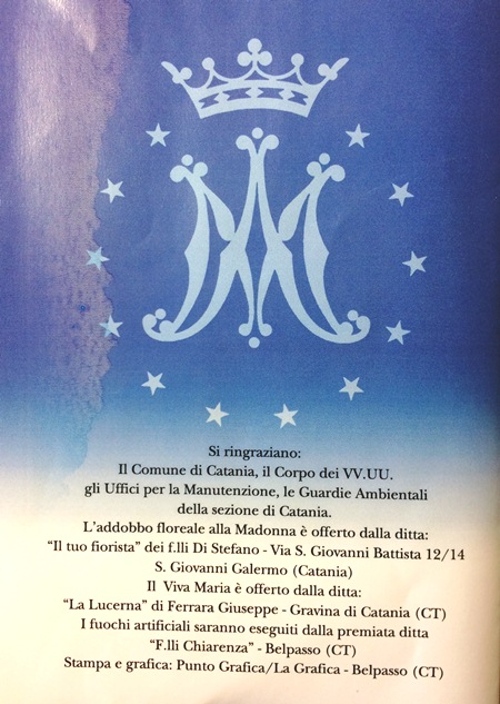 Programma Festa dell'Immacolata 2017 a San Giovanni Galermo - Catania.