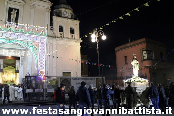 08/12/2019. L'arrivo in Piazza Chiesa Madre della statua dell'Immacolata.
