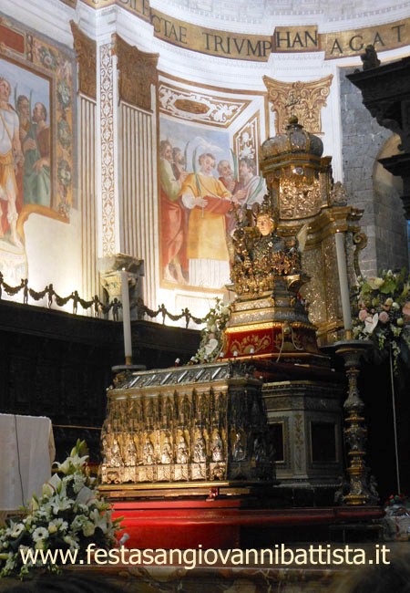 05/02/2016. Particolare del busto reliquiario di Sant'Agata nella Cattedrale di Catania.