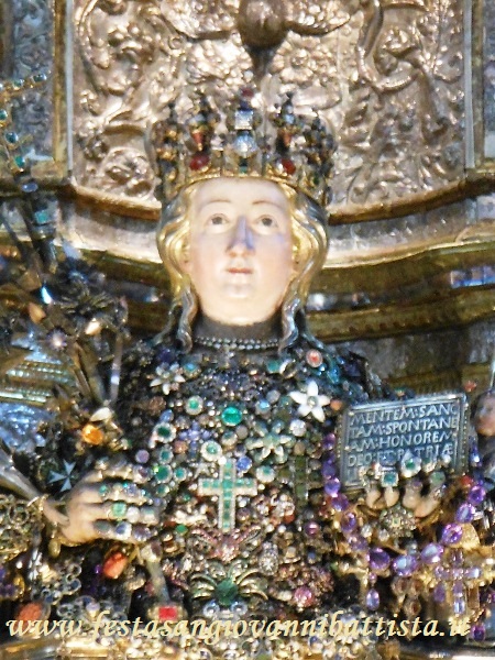 05/02/2017. Particolare del busto reliquiario di Sant'Agata.