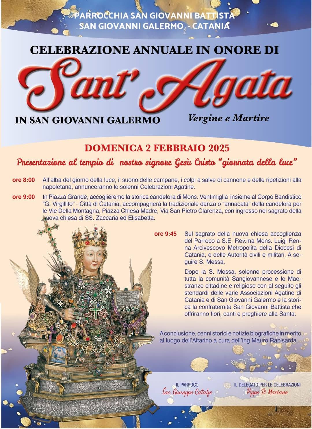 Oggi la nostra comunità parrocchiale ha reso omaggio alla vergine e martire Agata.