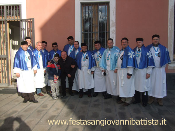 28/02/2015. Un gruppo di confrati appartenenti alla Confraternita San Giovanni Battista.