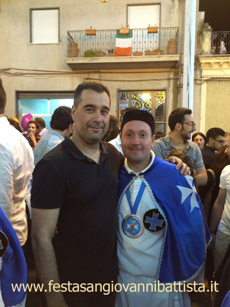 26/06/2016. San Giovanni Montebello. Il confrate Mauro Rapisarda (a destra) con l'ex-vice parroco di San Giovanni Galermo Don Antonello Russo.