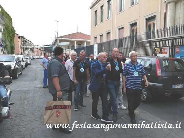 17/06/2018. La Confraternita San Giovanni Battista di San Giovanni Galermo in processione.
