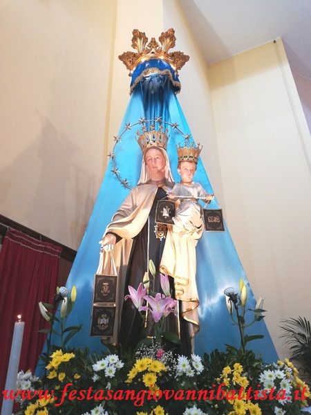 22/07/2018. Particolare della bellissima statua della Madonna del Carmelo di Barriera (CT).
