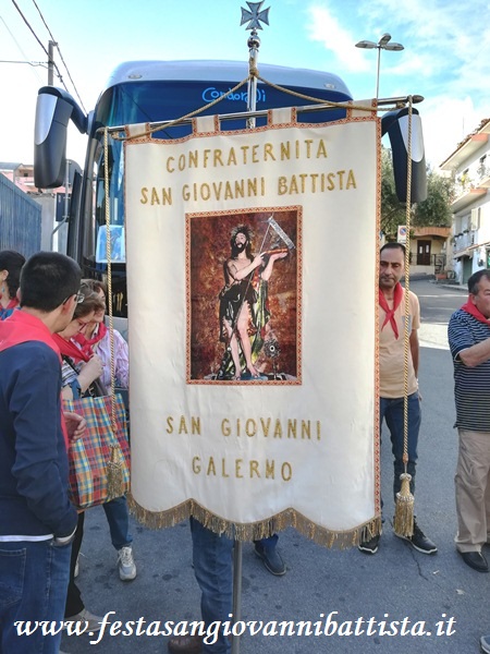 25/06/2018. Particolare dello stendardo della confraternita di San Gio.Battista di San Giovanni Galermo.