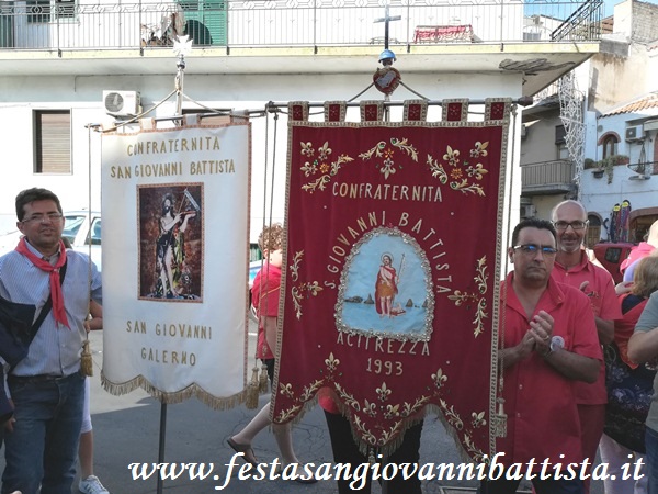 25/06/2018. Particolare degli stendardi delle due Confraternite San Giovanni Battista.