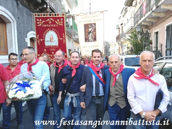 25/06/2018. La Sede Regnante della Confraternita San Giovanni Battista di San Giovanni Galermo in processione.