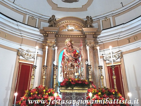 25/06/2018. Il bellissimo simulacro settecentesco della statua di San Giovanni Battista di Acitrezza.
