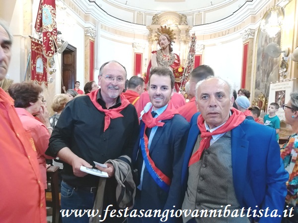 25/06/2018. I due Presidenti del Comitato dei Festeggiamenti San Giovanni Battista assieme al Presidente della Muncipalità di San Giovanni Galermo.