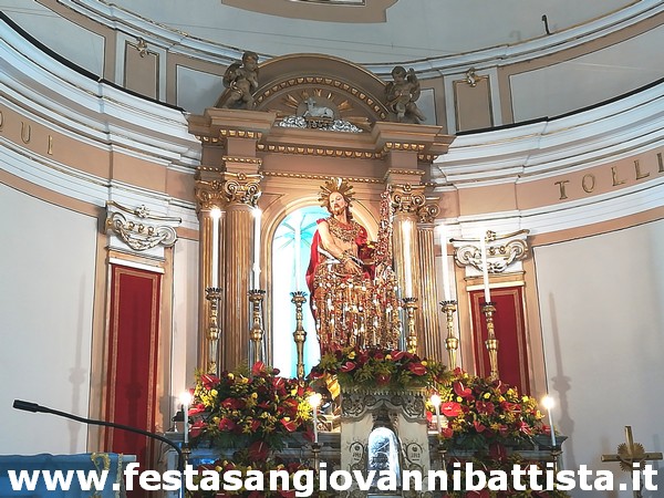 25/06/2019. Il bellissimo simulacro settecentesco della statua di San Giovanni Battista di Acitrezza.