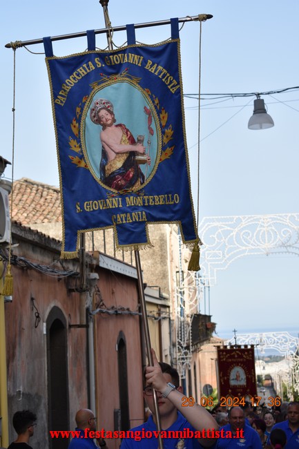 25/06/2024. Alcuni momenti della partecipazione della Confraternita di San Giovanni Battista alla solenne processione in onore del santo patrono a San Giovanni Montebello.