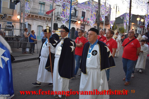 25/06/2024. Alcuni momenti della partecipazione della Confraternita di San Giovanni Battista alla solenne processione in onore del santo patrono a San Giovanni Montebello.